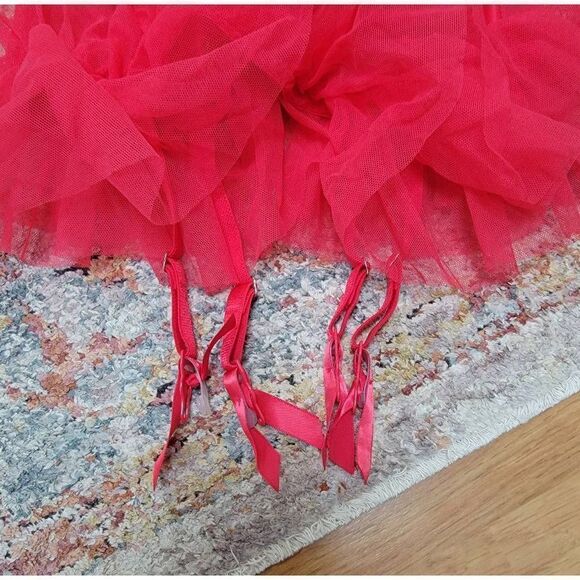 Victoria's Secret Rhinestone Red Bustier Burlesque 34D - Picture 8 of 8